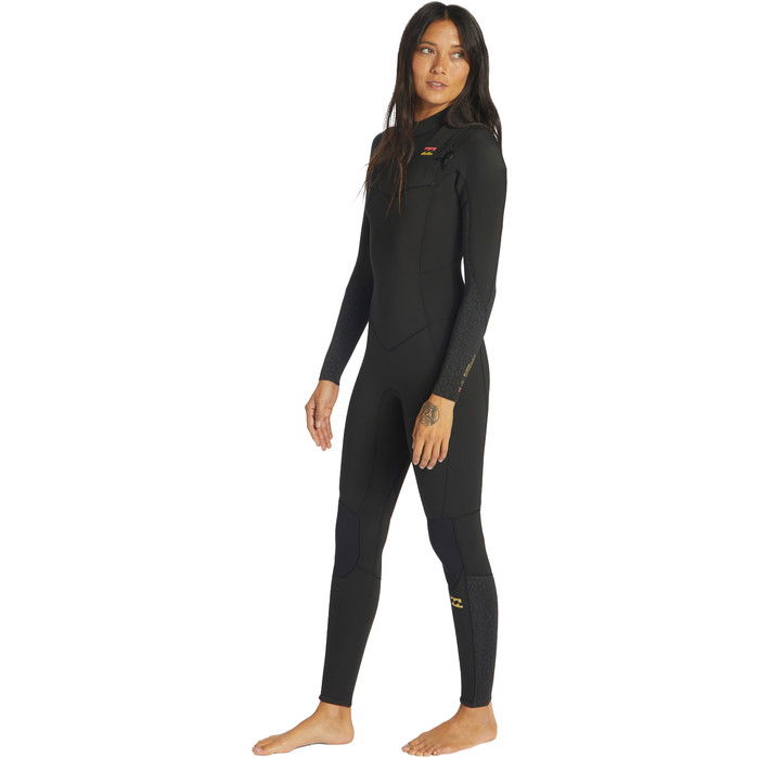 2024 Billabong Womens Synergy 4/3mm Chest Zip Wetsuit ABJW100130 - Wild Black